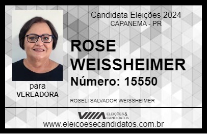 Candidato ROSE WEISSHEIMER 2024 - CAPANEMA - Eleições