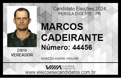 Candidato MARCOS CADEIRANTE 2024 - PÉROLA D\OESTE - Eleições