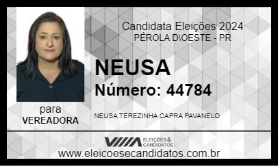 Candidato NEUSA 2024 - PÉROLA D\OESTE - Eleições