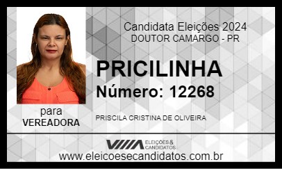 Candidato PRICILINHA 2024 - DOUTOR CAMARGO - Eleições