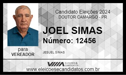 Candidato JOEL SIMAS 2024 - DOUTOR CAMARGO - Eleições