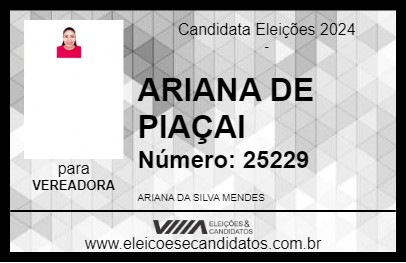 Candidato ARIANA DE PIAÇAI 2024 - PARANAGUÁ - Eleições