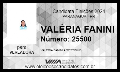 Candidato VALÉRIA FANINI 2024 - PARANAGUÁ - Eleições