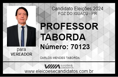 Candidato PROFESSOR TABORDA 2024 - FOZ DO IGUAÇU - Eleições