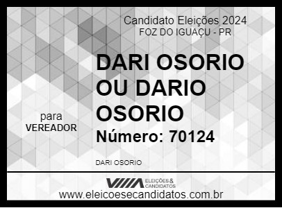 Candidato DARI OSORIO OU DARIO OSORIO 2024 - FOZ DO IGUAÇU - Eleições