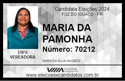 Candidato MARIA DA PAMONHA 2024 - FOZ DO IGUAÇU - Eleições