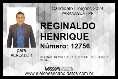 Candidato REGINALDO HENRIQUE 2024 - PARANAGUÁ - Eleições