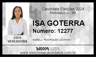 Candidato ISA GOTERRA 2024 - PARANAGUÁ - Eleições