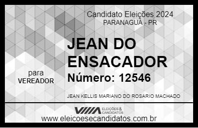 Candidato JEAN DO ENSACADOR 2024 - PARANAGUÁ - Eleições