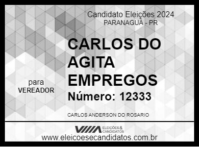 Candidato CARLOS DO AGITA EMPREGOS 2024 - PARANAGUÁ - Eleições