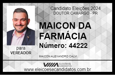 Candidato MAICON DA FARMÁCIA 2024 - DOUTOR CAMARGO - Eleições