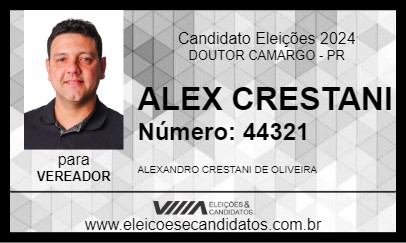 Candidato ALEX CRESTANI 2024 - DOUTOR CAMARGO - Eleições