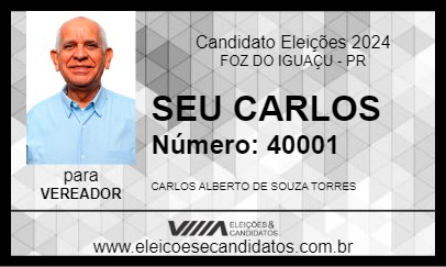 Candidato SEU CARLOS 2024 - FOZ DO IGUAÇU - Eleições