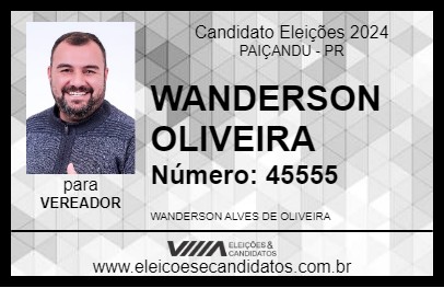 Candidato WANDERSON OLIVEIRA 2024 - PAIÇANDU - Eleições