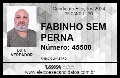 Candidato FABINHO SEM PERNA 2024 - PAIÇANDU - Eleições