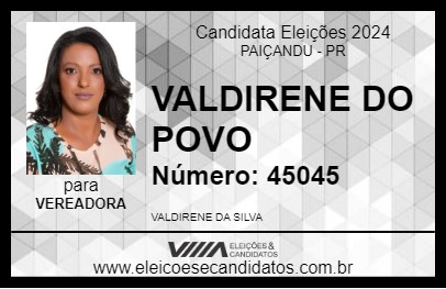 Candidato VALDIRENE DO POVO 2024 - PAIÇANDU - Eleições