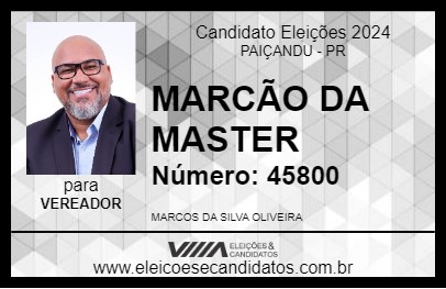 Candidato MARCÃO DA MASTER 2024 - PAIÇANDU - Eleições