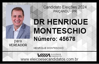 Candidato DR HENRIQUE MONTESCHIO 2024 - PAIÇANDU - Eleições