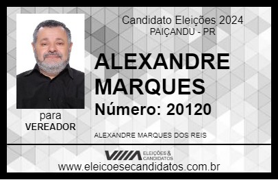 Candidato ALEXANDRE MARQUES 2024 - PAIÇANDU - Eleições