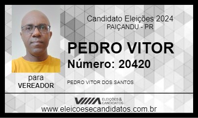 Candidato PEDRO VITOR 2024 - PAIÇANDU - Eleições