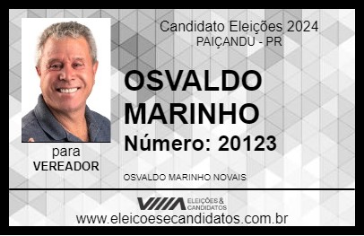 Candidato OSVALDO MARINHO 2024 - PAIÇANDU - Eleições