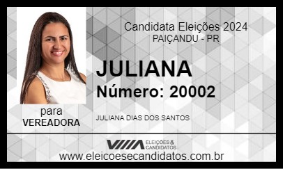 Candidato JULIANA 2024 - PAIÇANDU - Eleições