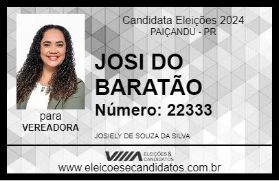 Candidato JOSI DO BARATÃO 2024 - PAIÇANDU - Eleições