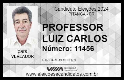 Candidato PROFESSOR LUIZ CARLOS 2024 - PITANGA - Eleições