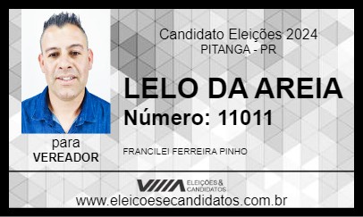 Candidato LELO DA AREIA 2024 - PITANGA - Eleições