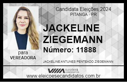 Candidato JACKELINE ZIEGEMANN 2024 - PITANGA - Eleições