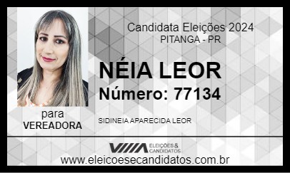 Candidato NÉIA LEOR 2024 - PITANGA - Eleições