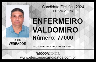 Candidato ENFERMEIRO VALDOMIRO 2024 - PITANGA - Eleições