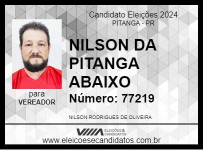 Candidato NILSON DA PITANGA ABAIXO 2024 - PITANGA - Eleições