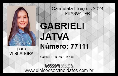 Candidato GABRIELI JATVA 2024 - PITANGA - Eleições