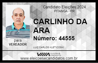 Candidato CARLINHO DA ARA 2024 - PITANGA - Eleições