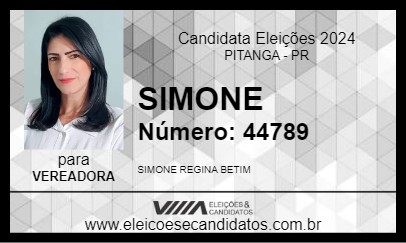 Candidato SIMONE 2024 - PITANGA - Eleições