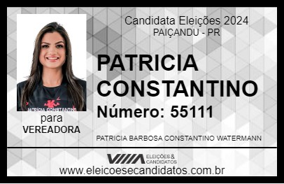 Candidato PATRICIA CONSTANTINO 2024 - PAIÇANDU - Eleições