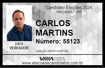 Candidato CARLOS MARTINS 2024 - PAIÇANDU - Eleições