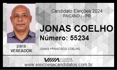 Candidato JONAS COELHO 2024 - PAIÇANDU - Eleições