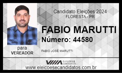 Candidato FABIO MARUTTI 2024 - FLORESTA - Eleições