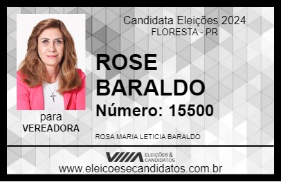 Candidato ROSE BARALDO 2024 - FLORESTA - Eleições