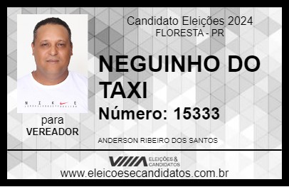 Candidato NEGUINHO DO TAXI 2024 - FLORESTA - Eleições