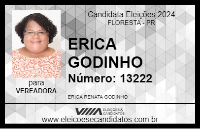 Candidato ERICA GODINHO 2024 - FLORESTA - Eleições