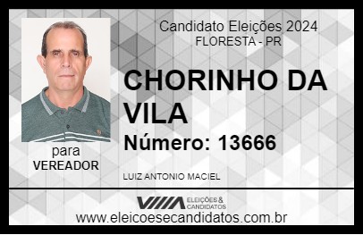 Candidato CHORINHO DA VILA 2024 - FLORESTA - Eleições