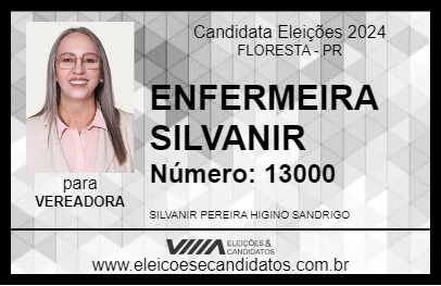 Candidato ENFERMEIRA SILVANIR 2024 - FLORESTA - Eleições