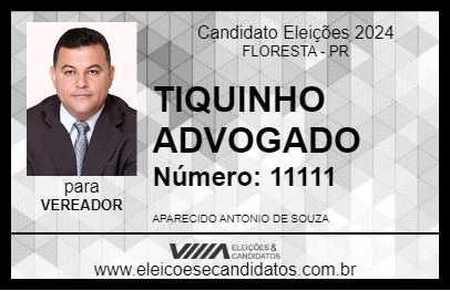 Candidato TIQUINHO ADVOGADO 2024 - FLORESTA - Eleições