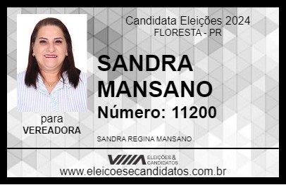 Candidato SANDRA MANSANO 2024 - FLORESTA - Eleições