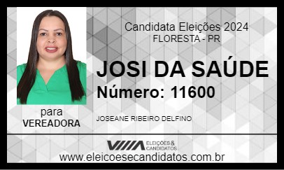 Candidato JOSI DA SAÚDE 2024 - FLORESTA - Eleições