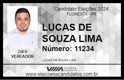 Candidato LUCAS DE SOUZA LIMA 2024 - FLORESTA - Eleições