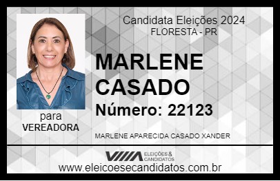 Candidato MARLENE CASADO 2024 - FLORESTA - Eleições